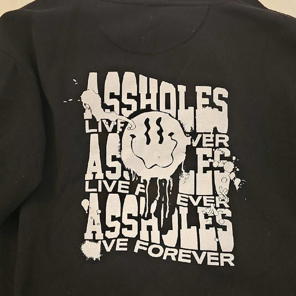 Assholes Live Forever Black Graphic Hoodie